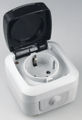 STECKDOSE FEUCHTRAUM 468 Steckdose Spritzwassergeschützt AP IP44 250 V 16 A Rahmen hellgrau Deckel