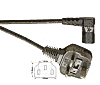 KGKS13 200 SW UK UK-Stecker - Kaltgeräte-Winkelupplung 2 0m H05VV-F / 3 x 1 mm² schwarz mit