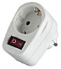 SKAD 1 SWS (RoHS) Schutzkontakt-Zwischenstecker Stromsparstecker mit Kindersicherung und Schalter 1-polig
