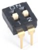 DI 02 H DIP-Schalter 2-pol low profile Rastermaß 2.54 mm Schaltleistung 24 VDC 25 mA Kontaktmaterial