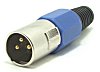 XLR 188 BL (RoHS) XLR-Kabelstecker 3 polig. blau geschraubte Zugentlastung.