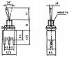 MS 323-042 Miniatur-Kippschalter 1-polig Ein-Aus-Ein 230 V 3 A