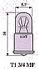 940900700 Miniaturlampe Sockel T1 3/4 MF 1.35 V 60 mA 0.08 W Mscp .010 filament C-6 life 500 Int.code