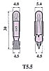 553098000 Telefonlampe Sockel T 5.5 220/240 V filament Neon +Widerstand