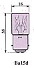 153546200 (RoHS) Röhrenlampe Sockel Ba15d 30 V 5 W 0.166 A filament C-2V life 2000 DxL 16 x 35