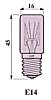 144522700 Röhrenlampe Sockel E14 6 V 3 W DxH 16 x 45 mm