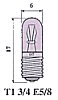 080908000 (RoHS) Miniaturlampe Sockel T1 3/4 E 5/8 3 V 15 mA 0.05W Mscp .003 filament C-6 life 10000