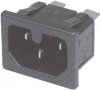 WGD3SI-6 3 Warmgeräte-Einbaustecker Snap-In-Montage schwarz Mindestmenge 200 Stück Lieferzeit