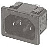 GSD3SI Kaltgeräte-Einbaustecker 10 A 250 VAC Snap-In 3-V01 Farbe schwarz Anschluss Flachstecker