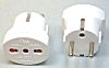 7348 W Reiseadapter Steckerseite Deutschland Schutzkontakt Buchsenseite Italien 10 A + 16 A